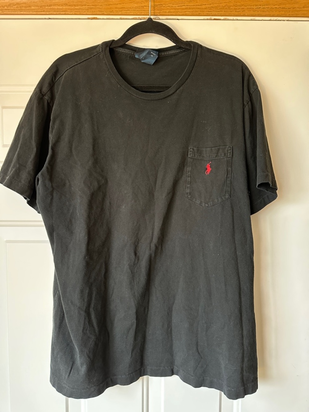 Ralph Lauren Polo Black Short-Sleeve Pocket Tee with Red Pony